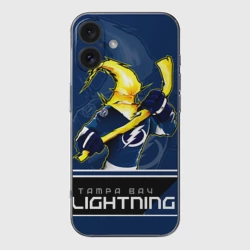 Чехол для iPhone 16 силиконовый с защитой камеры Tampa Bay Lightning