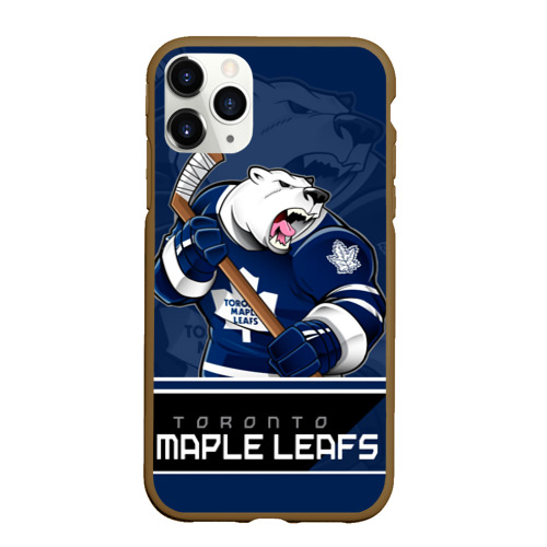 Чехол для iPhone 11 Pro Max матовый Toronto Maple Leafs, цвет коричневый