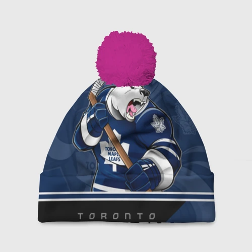 Шапка 3D c помпоном Toronto Maple Leafs