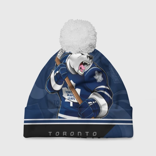 Шапка 3D c помпоном Toronto Maple Leafs