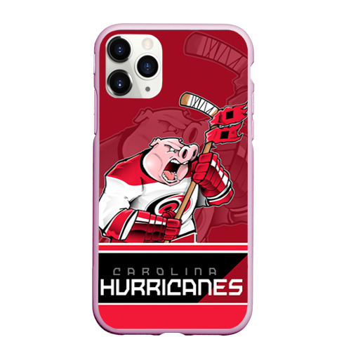 Чехол для iPhone 11 Pro Max матовый Carolina Hurricanes, цвет розовый