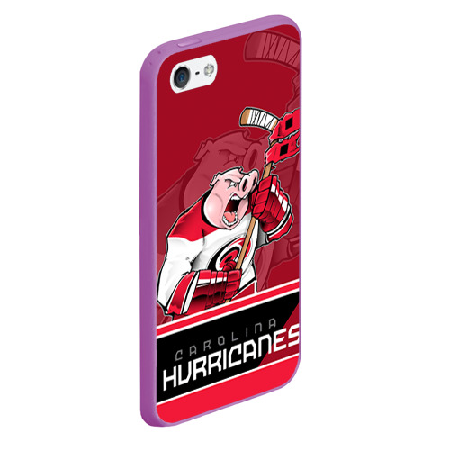 Чехол для iPhone 5/5S матовый Carolina Hurricanes, цвет фиолетовый - фото 3