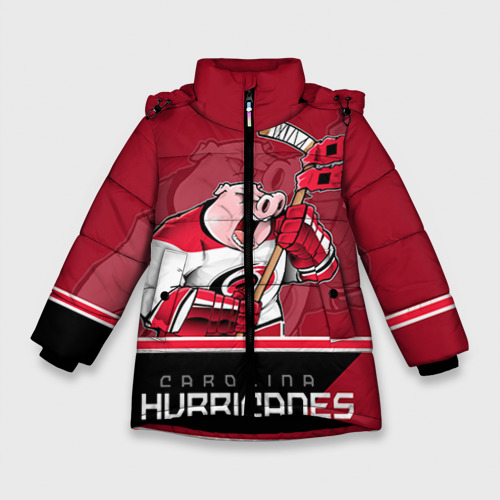 Зимняя куртка для девочек 3D Carolina Hurricanes, цвет черный