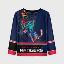 Детский лонгслив 3D New York Rangers