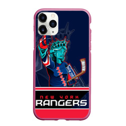 Чехол для iPhone 11 Pro Max матовый New York Rangers