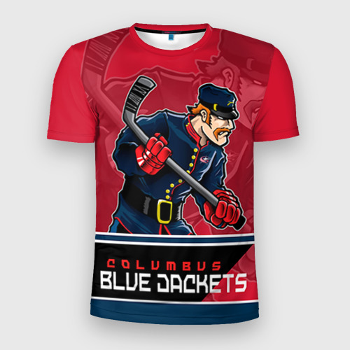 Мужская футболка 3D Slim Columbus Blue Jackets, цвет 3D печать