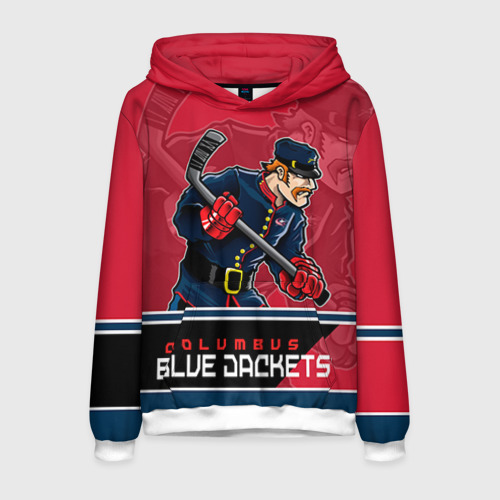 Мужская толстовка 3D Columbus Blue Jackets, цвет белый