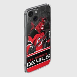 Чехол для iPhone 15 силиконовый с защитой камеры New Jersey Devils - фото 2