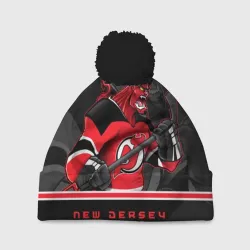 Шапка 3D c помпоном New Jersey Devils