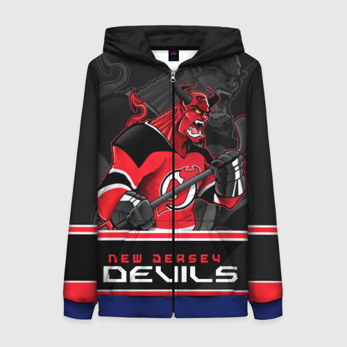 Женская толстовка 3D на молнии New Jersey Devils, цвет синий