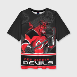 Женская футболка oversize 3D New Jersey Devils