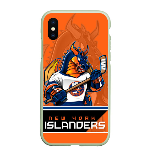 Чехол для iPhone XS Max матовый с принтом New York Islanders, вид спереди #2