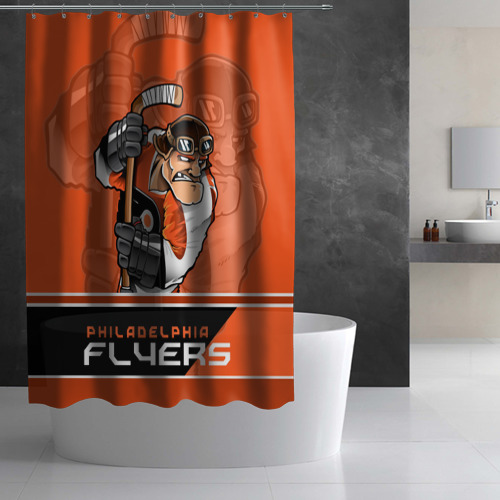 Штора 3D для ванной Philadelphia Flyers - фото 2