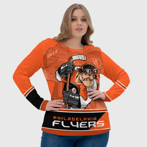 Женский лонгслив 3D Philadelphia Flyers, цвет 3D печать - фото 6