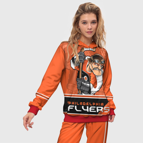 Женский костюм с толстовкой 3D Philadelphia Flyers, цвет красный - фото 3