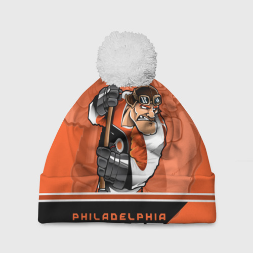 Шапка 3D c помпоном Philadelphia Flyers, цвет 3D печать