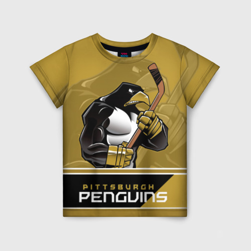 Детская футболка с принтом Pittsburgh Penguins, вид спереди №1