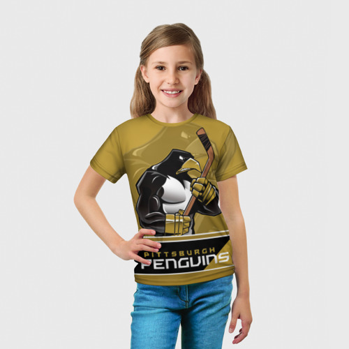 Детская футболка 3D Pittsburgh Penguins, цвет 3D печать - фото 5