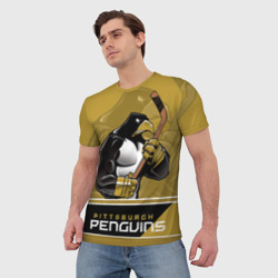 Мужская футболка 3D Pittsburgh Penguins - фото 2