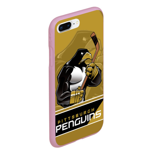 Чехол для iPhone 7Plus/8 Plus матовый Pittsburgh Penguins, цвет розовый - фото 3