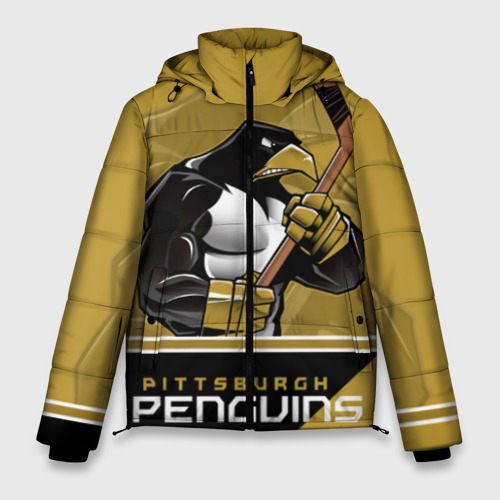 Мужская зимняя куртка 3D Pittsburgh Penguins, цвет черный