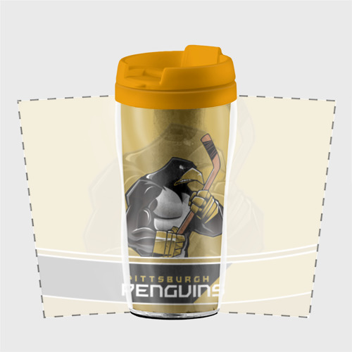 Термокружка-непроливайка Pittsburgh Penguins, цвет желтый - фото 2