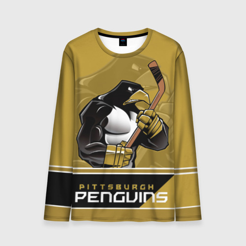 Мужской лонгслив 3D Pittsburgh Penguins, цвет 3D печать