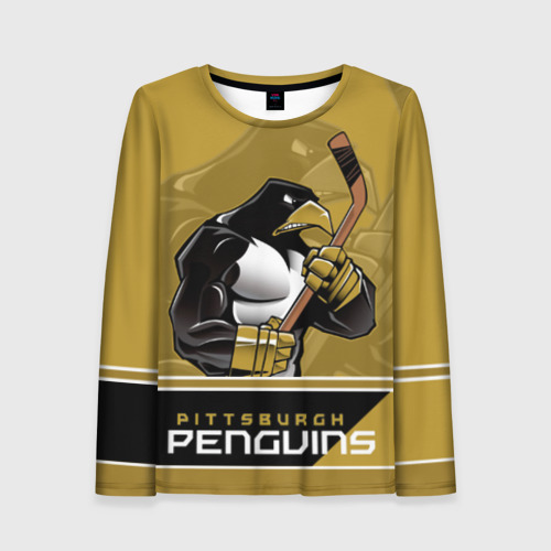 Женский лонгслив 3D Pittsburgh Penguins, цвет 3D печать