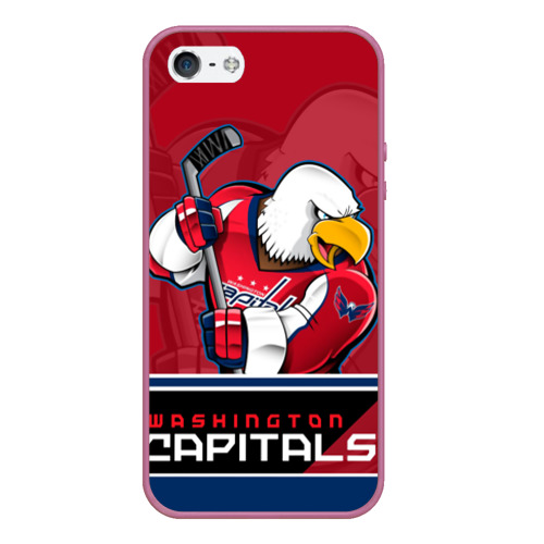 Чехол для iPhone 5/5S матовый Washington Capitals, цвет розовый