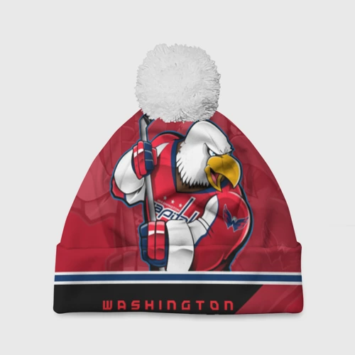 Шапка 3D c помпоном Washington Capitals