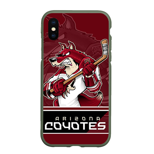 Чехол для iPhone XS Max матовый Arizona Coyotes, цвет темно-зеленый