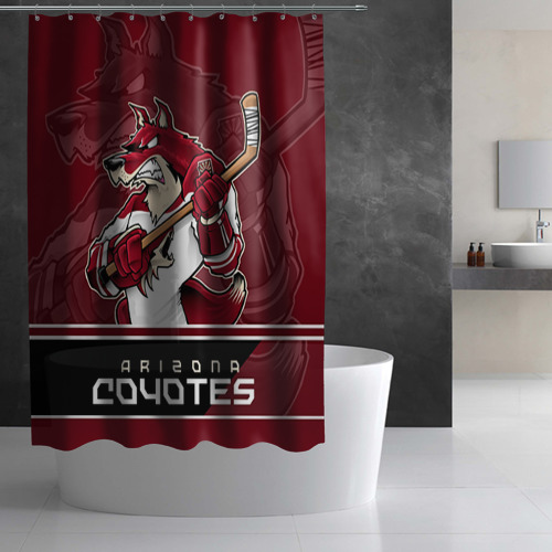Штора 3D для ванной Arizona Coyotes - фото 3