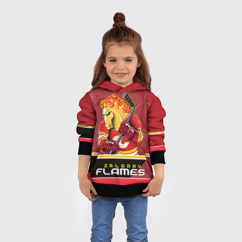 Детская толстовка 3D с принтом Calgary Flames, вид сбоку #3
