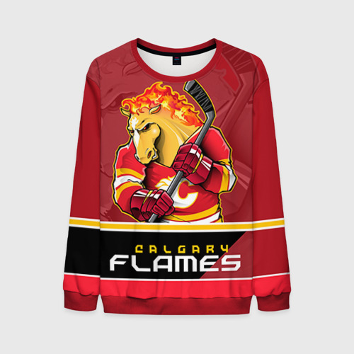 Мужской свитшот 3D с принтом Calgary Flames, вид спереди #2