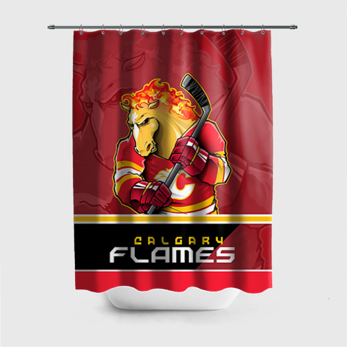 Штора 3D для ванной Calgary Flames