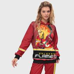 Женский костюм с толстовкой 3D Calgary Flames - фото 2