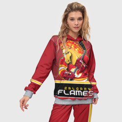 Женский костюм с толстовкой 3D Calgary Flames - фото 2