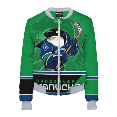 Женский бомбер 3D Vancouver Canucks, цвет меланж