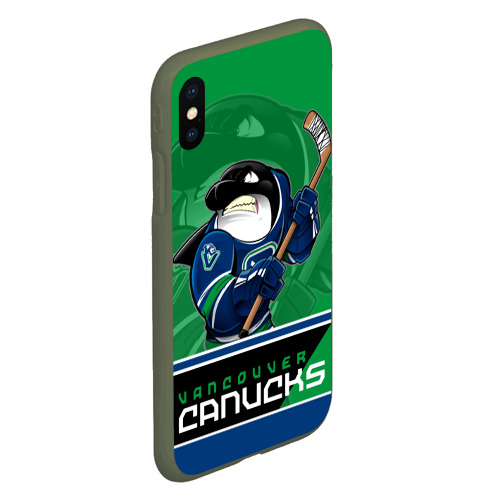 Чехол для iPhone XS Max матовый Vancouver Canucks, цвет темно-зеленый - фото 3