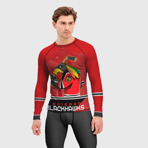 Мужской рашгард 3D Chicago Blackhawks, цвет 3D печать - фото 3