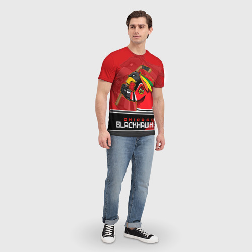 Мужская футболка 3D Chicago Blackhawks, цвет 3D печать - фото 5