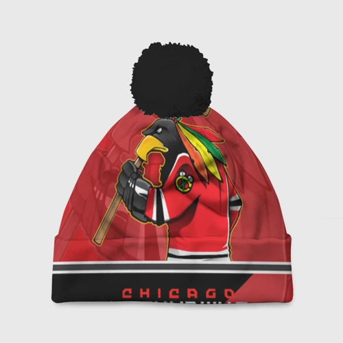 Шапка 3D c помпоном Chicago Blackhawks