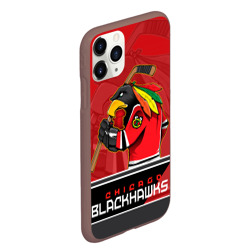 Чехол для iPhone 11 Pro Max матовый Chicago Blackhawks - фото 2