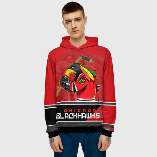 Мужская толстовка 3D Chicago Blackhawks, цвет черный - фото 3