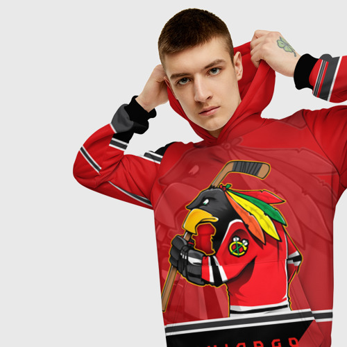 Мужская толстовка 3D Chicago Blackhawks, цвет черный - фото 5