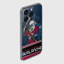 Чехол для iPhone 16 Pro силиконовый с защитой камеры Colorado Avalanche - фото 2