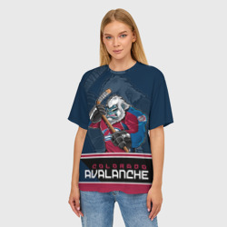 Женская футболка oversize 3D Colorado Avalanche - фото 2