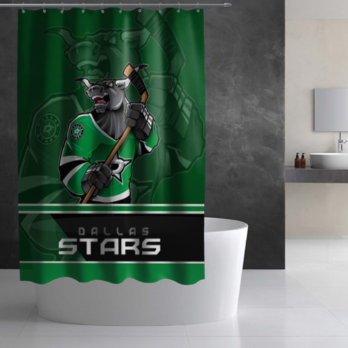 Штора 3D для ванной Dallas Stars - фото 2