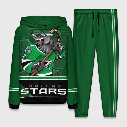 Женский костюм с толстовкой 3D Dallas Stars, цвет черный