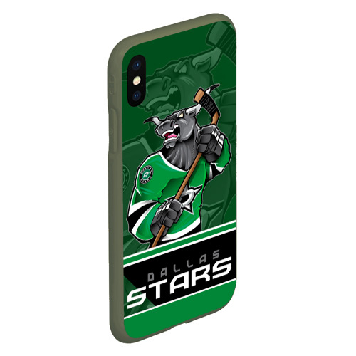 Чехол для iPhone XS Max матовый Dallas Stars, цвет темно-зеленый - фото 3